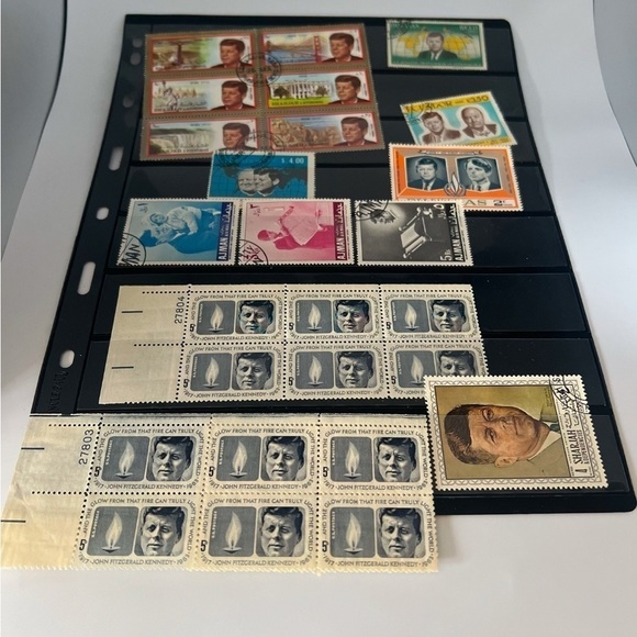 Vintage Postage Stamps from the 60's and 70's featuring John F Kennedy - Picture 2 of 8